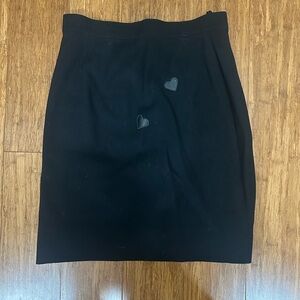 Celine Black Pencil Skirt with Heart Details